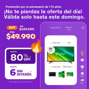Smart Tv Quint 32 Pulgadas Qt3-32gtv2024 Google Tv Lh