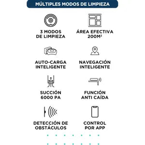 Aspiradora Robot Gadnic Z900 Trapeadora 3 Modos 200m2 App Silenciosa 0.6 Lts